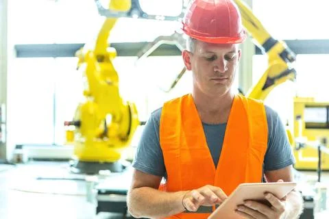 Industrial Robots Engineering Engineer of the industrial robots.  Stockfoto's