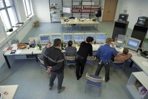  Industrial robots in use through artificial intelligence for the industry... Stock Photos