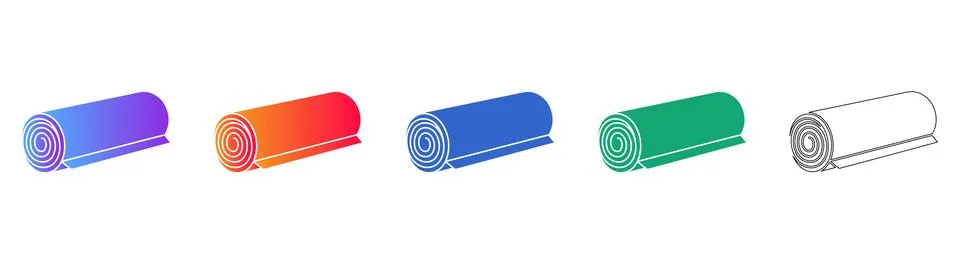 Industrial Roll Material Vector Icon Set Stock Illustration