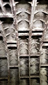 Industrial Rusty Metal Grid Structure Texture. Stock Photos