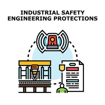 Industrial safety engineering protection system workflow concept イラスト素材