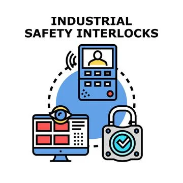 Industrial safety interlocks system for secure access Stock Illustration