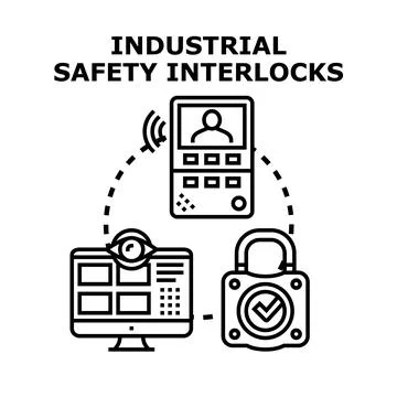 Industrial safety interlocks system for secure access Stock Illustration