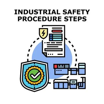 Industrial safety procedure steps process workflow documentation Stock Illustration