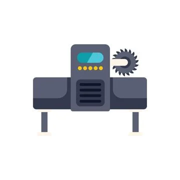 Industrial sawmill cutting machine processing wood for timber and lumber Stock Illustration