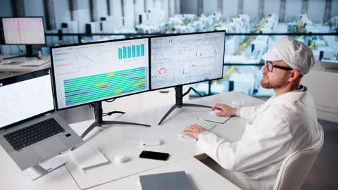 Industrial SCADA Software For Semiconductor Factory Stock Footage 328391069