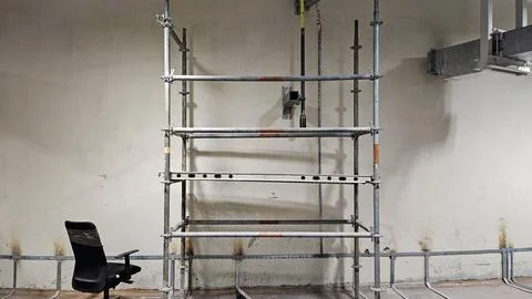 Industrial Scaffolding in Workshop Stock Photos