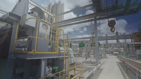 Industrial scale water pump facility in factories Stock Footage 129654839