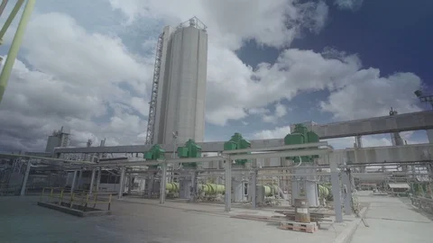 Industrial scale water pump facility in factories Stock Footage 129654859