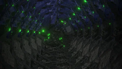 Industrial sci-fi sphere green rotate 3d... | Stock Video | Pond5