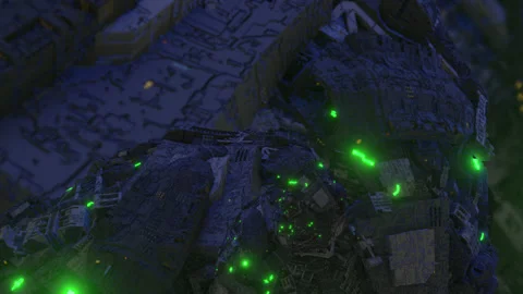 Industrial sci-fi spiral fast zoom 3d animation Stock Footage 196224945