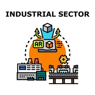 Industrial sector digitizing processes with augmented reality technology Stock Illustration