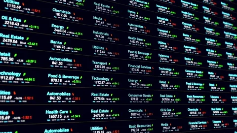 Industrial sectors, basic resources, technology, retail, media, real estate. Stock Footage 324563843