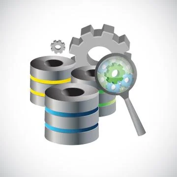 Industrial servers and business cloud concept Stockillustratie