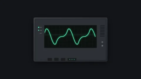 Industrial Servo Drive Controller with Neon Emerald Oscilloscope Waveform Loo Видео 346006975