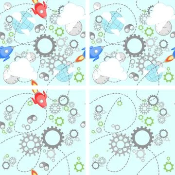 Industrial set pattern on white. イラスト素材