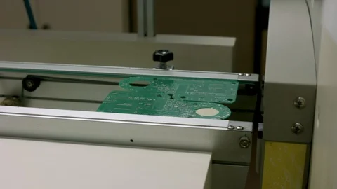 Industrial setup. Production line of printed circuit boards Stock Footage 86798152