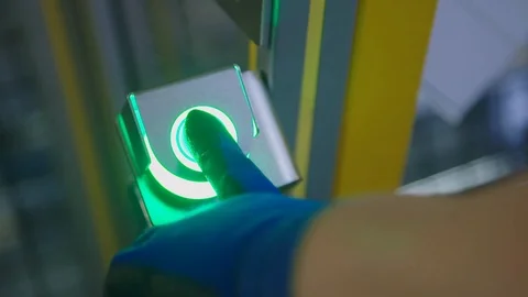 Industrial setup. Slow motion shot of a car factory production line. Push button Stock Footage 88700751