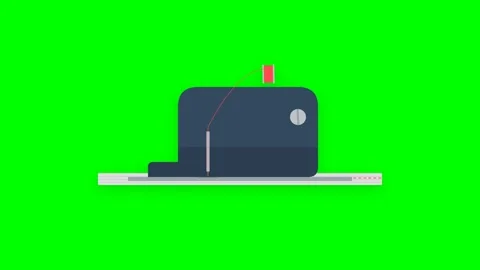 Industrial Sewing Machine Animation with Reciprocating Needle Spinning Spoo.. Stock Footage 346612725