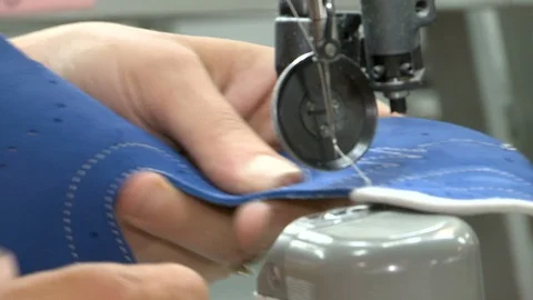 Industrial sewing machine - close up Видео 110736490