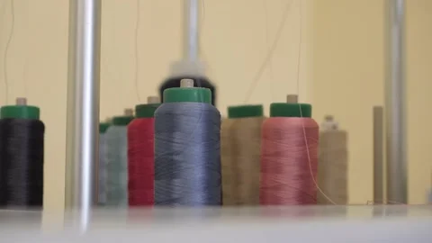 Industrial Sewing Machine Embroider pattern on Fabric Stockbeeldmateriaal 221232116
