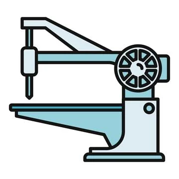 Industrial sewing machine icon representing garment manufacturing Stock Illustration