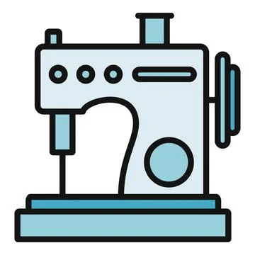 Industrial sewing machine icon representing textile manufacturing Stock Illustration