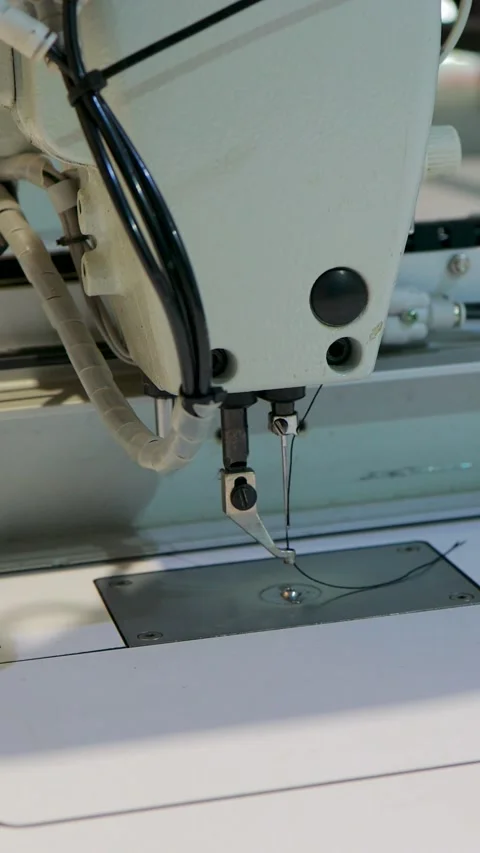 Industrial Sewing Machine Needle and Presser Foot Stock Footage 329325748