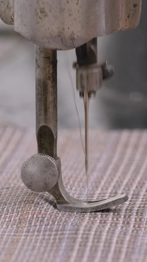 Industrial Sewing Machine Needle Close Up Stock Footage 330953025