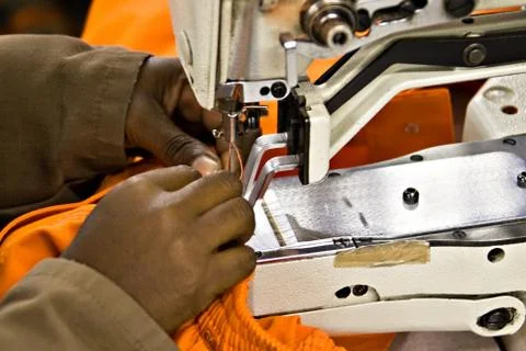 Industrial sewing machine Stock Photos