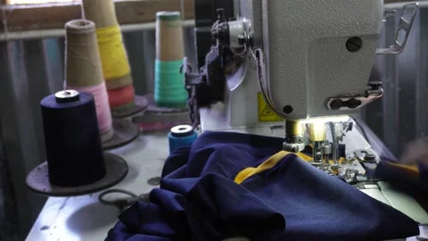 Industrial Sewing Machine Stitching Stock Footage 326151361