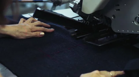 Industrial sewing machine in working process Stock-Footage 54628855