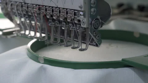 Industrial sewing machine in the workshop Stock Footage 274566296