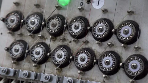 Industrial sewing machine in the workshop Stock Footage 274566864