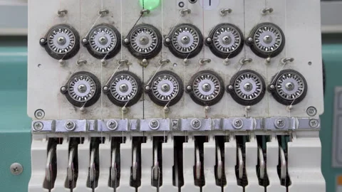 Industrial sewing machine in the workshop Stock Footage 274567025