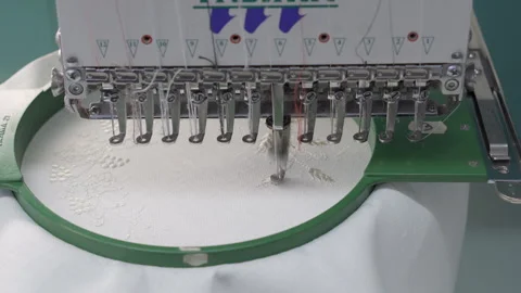 Industrial sewing machine in the workshop Stock Footage 274567291