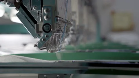 Industrial sewing machine in the workshop Stock Footage 274567520