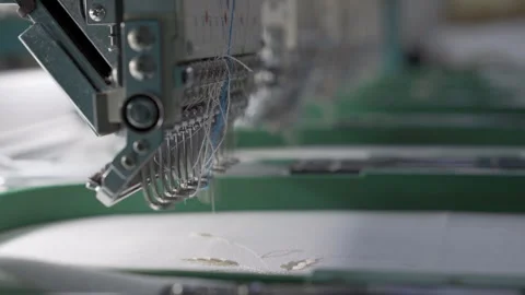 Industrial sewing machine in the workshop Stock Footage 274567576