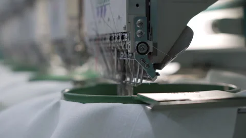 Industrial sewing machine in the workshop Stock Footage 274567628