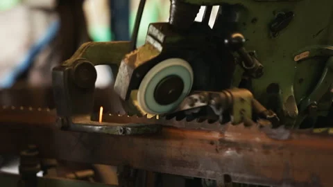 INDUSTRIAL SHARPENING SAW TOOTH Stock Footage 306698548