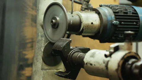 INDUSTRIAL SHARPENING SAW TOOTH Stock Footage 306698965
