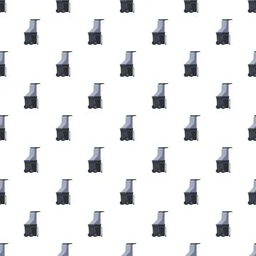 Industrial shredder machine seamless pattern for recycling waste Stock Illustration