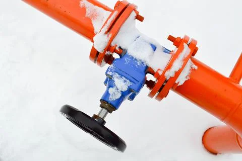 Industrial shut-off regulating protective pipe fittings. Black valve for open Stock Photos