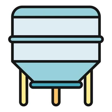 Industrial silo processing grain storage icon Stock Illustration