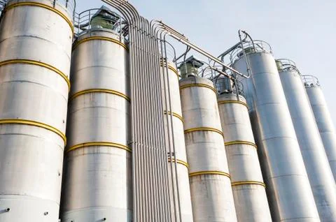 Industrial silos in the chemical industry Foto stock