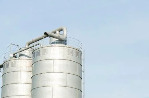 Industrial silos in the chemical industry Stock Photos