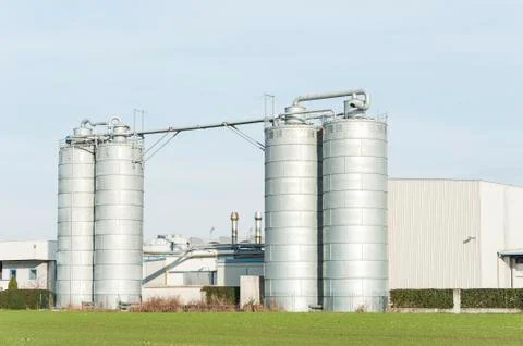 Industrial silos in the chemical industry Stock Photos