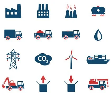 Industrial simply icons Stock Illustration