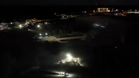 Industrial Site Night Activity Stock Footage 210239728