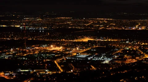 Industrial site at night Stock Footage 34257196